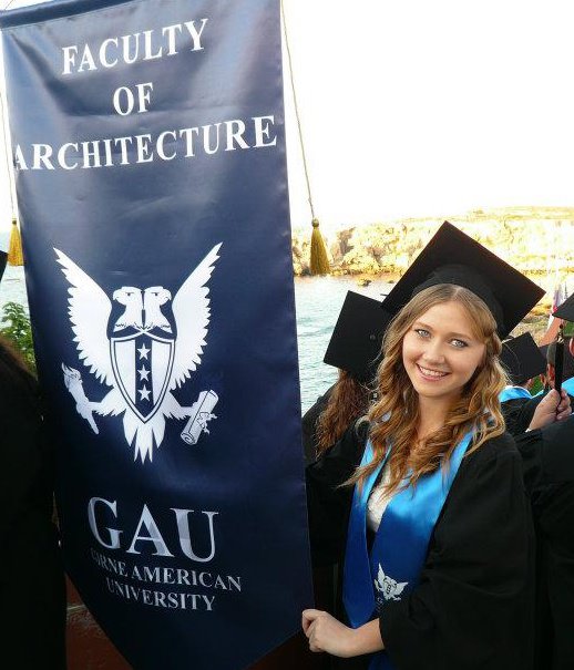Irina at her graduation ceremony, Faculty of Architecture, Girne American University
